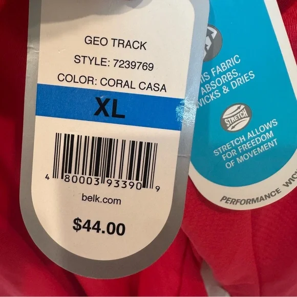 Be Inspired Geo Track Hoodie Pullover Coral Casa XL Thumbholes NWT $44 Women’s - Picture 5 of 6
